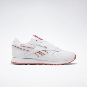 Adidasy Damskie Reebok Classic Leather Białe/Różowe PL 06WREGZ